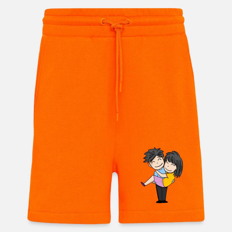 Couples - Short bio décontracté fabriqué en UE - SUNSET ORANGE