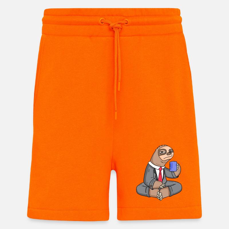 Tenue de bureau sloth - Short bio décontracté fabriqué en UE - SUNSET ORANGE