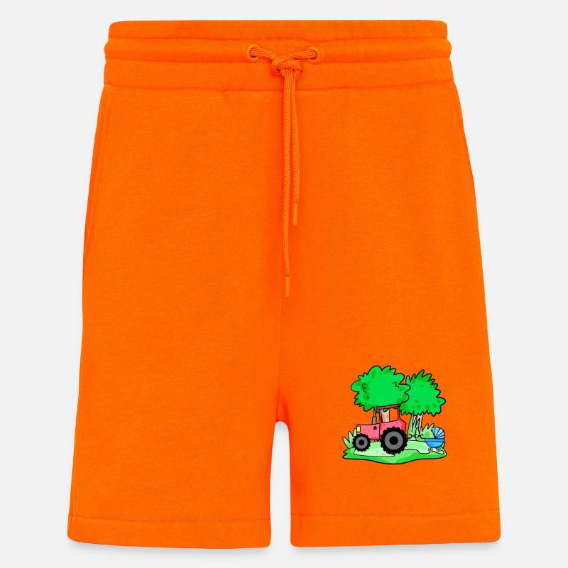 Traktor mit Babywagen - Shorts - made by SPREAD - SUNSET ORANGE