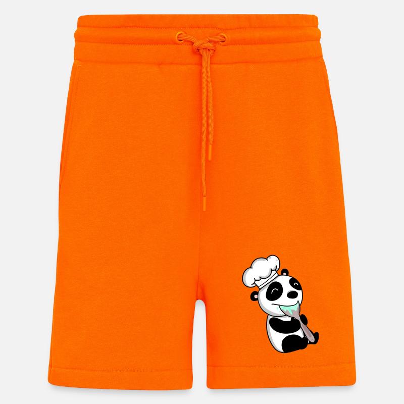 Panda Chef Mignon - Short bio décontracté fabriqué en UE - SUNSET ORANGE