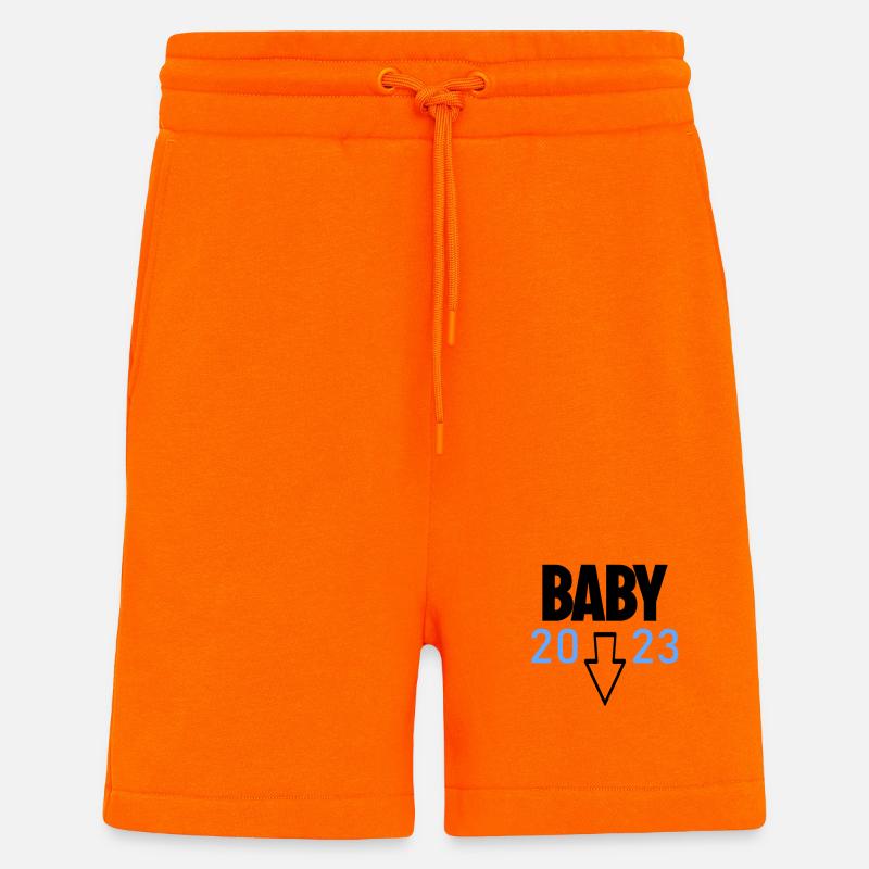 Grossesse 2023 - Enceinte - Short bio décontracté fabriqué en UE - SUNSET ORANGE
