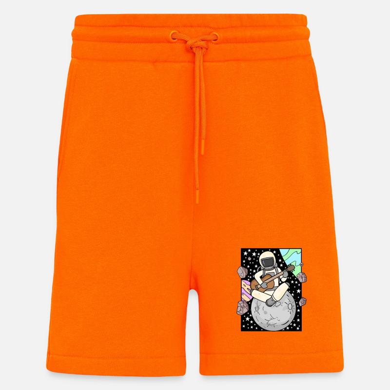 Astronaut plays guitar in space - Shorts - made by SPREAD - SUNSET ORANGE