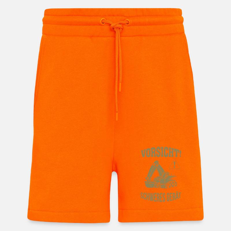 Bagger Baggerfahrer Baugeräteführer Schweres Gerät - Shorts - made by SPREAD - SUNSET ORANGE