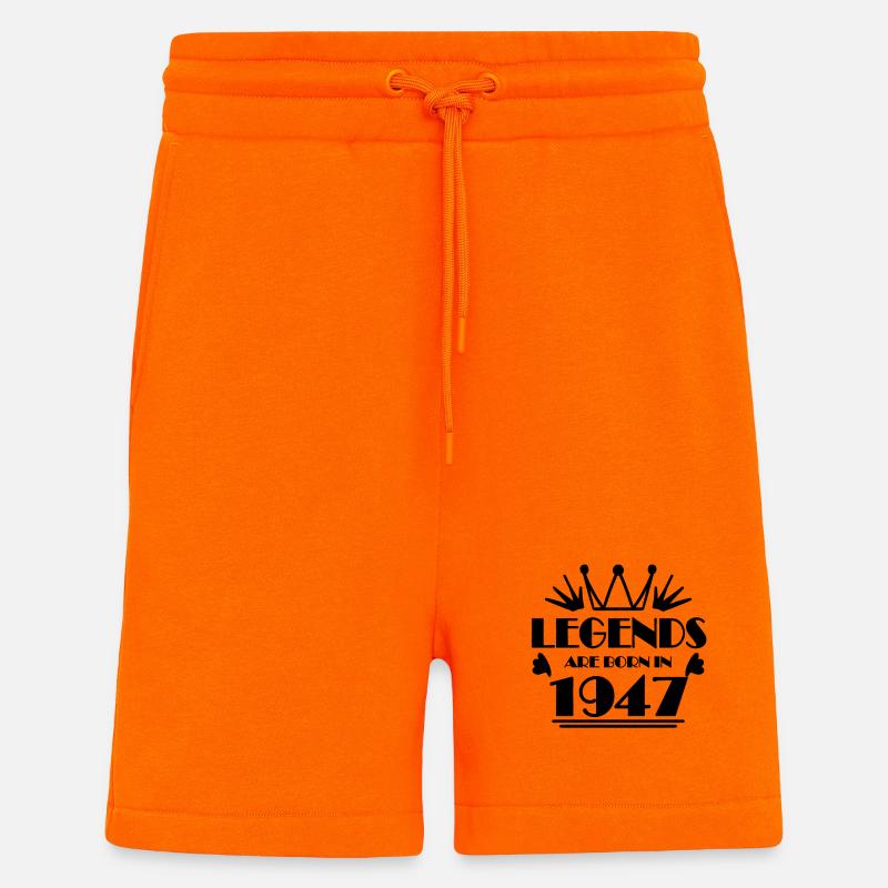 1947 - Né en 1947 - Short bio décontracté fabriqué en UE - SUNSET ORANGE