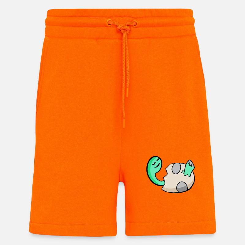 Dinosaur Egg Dino Baby Motif - Short bio décontracté fabriqué en UE - SUNSET ORANGE