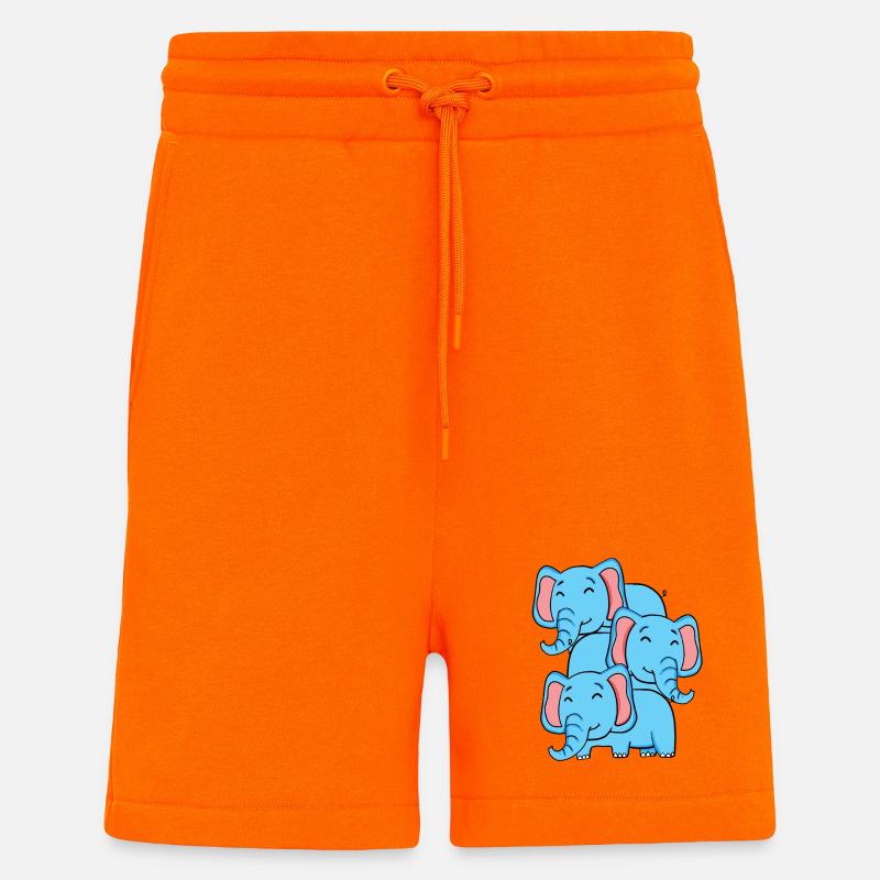 Cute Elephants - Elephant - Shorts - made by SPREAD - SUNSET ORANGE