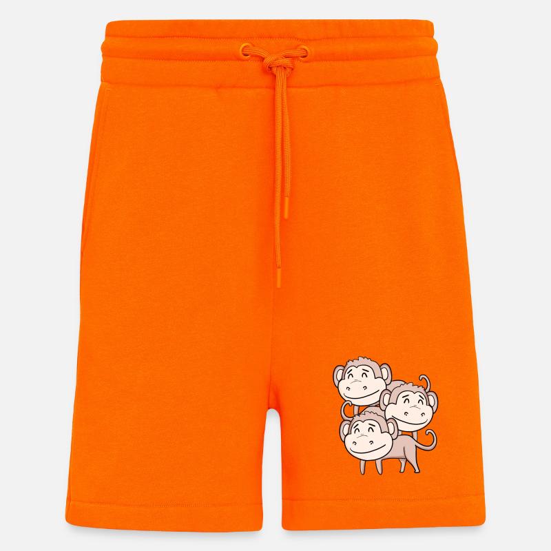 Cute Monkeys - Monkey - Shorts - made by SPREAD - SUNSET ORANGE