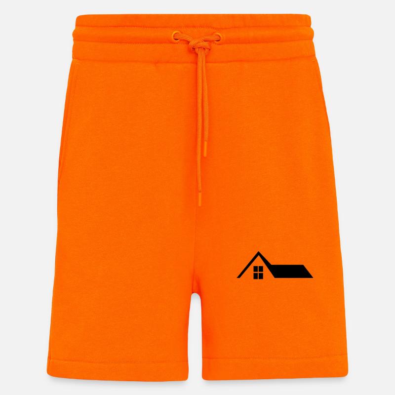 Toit de la maison - Short bio décontracté fabriqué en UE - SUNSET ORANGE