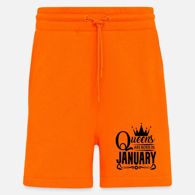 Mois de naissance Janvier - Short bio décontracté fabriqué en UE - SUNSET ORANGE
