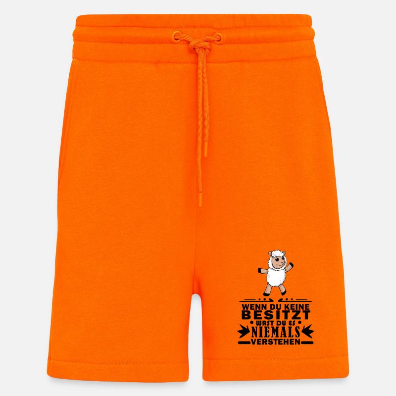 Schaf Schafe Spruch Sprüche - Shorts - made by SPREAD - SUNSET ORANGE