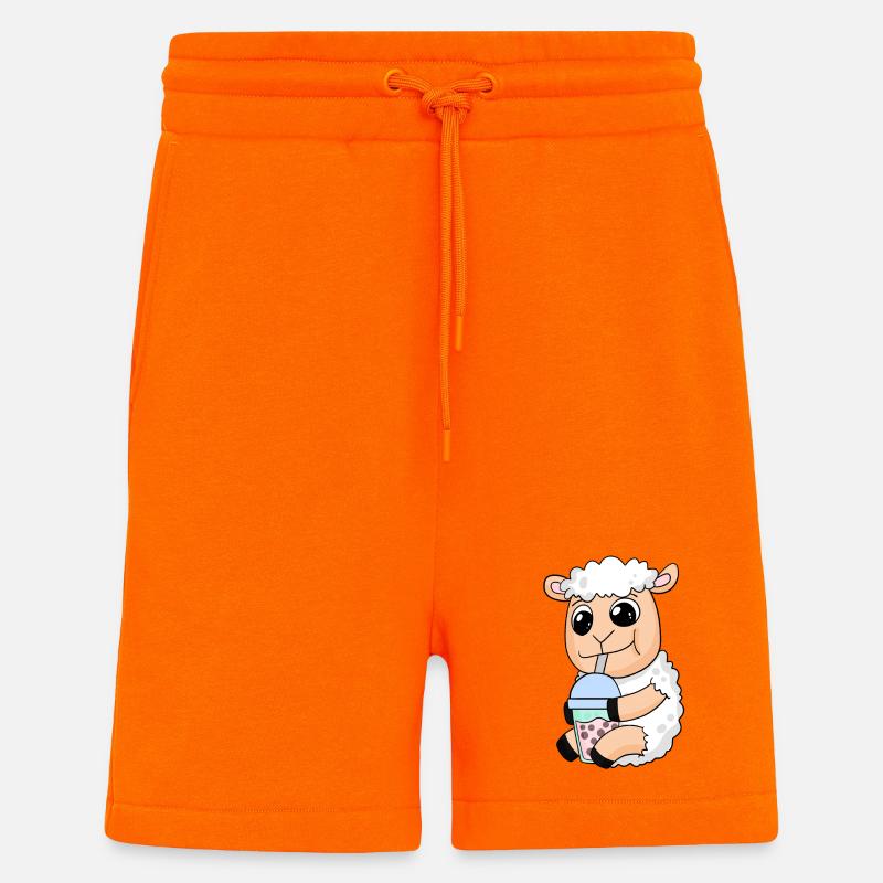 Sheep bubble tea motif - Shorts - made by SPREAD - SUNSET ORANGE