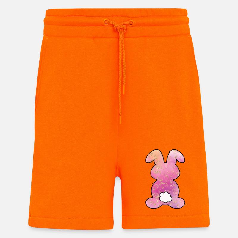 Leopard Pattern Rabbit Easter - Shorts - made by SPREAD - SUNSET ORANGE