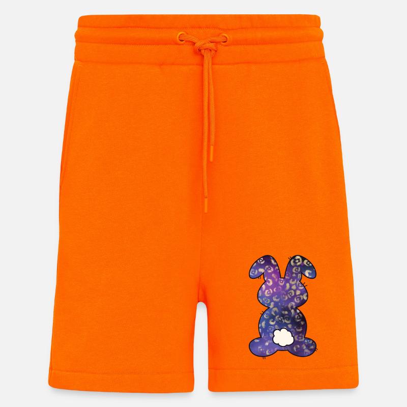 Leopard Pattern Rabbit Easter - Shorts - made by SPREAD - SUNSET ORANGE
