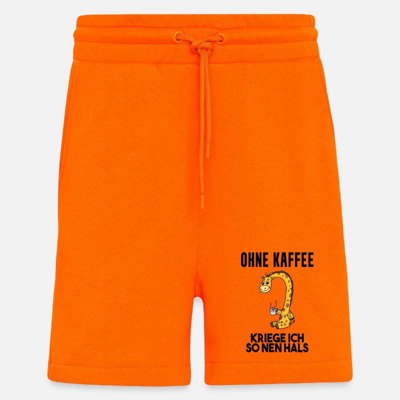 Kaffee Spruch lustig - Shorts - made by SPREAD - SUNSET ORANGE