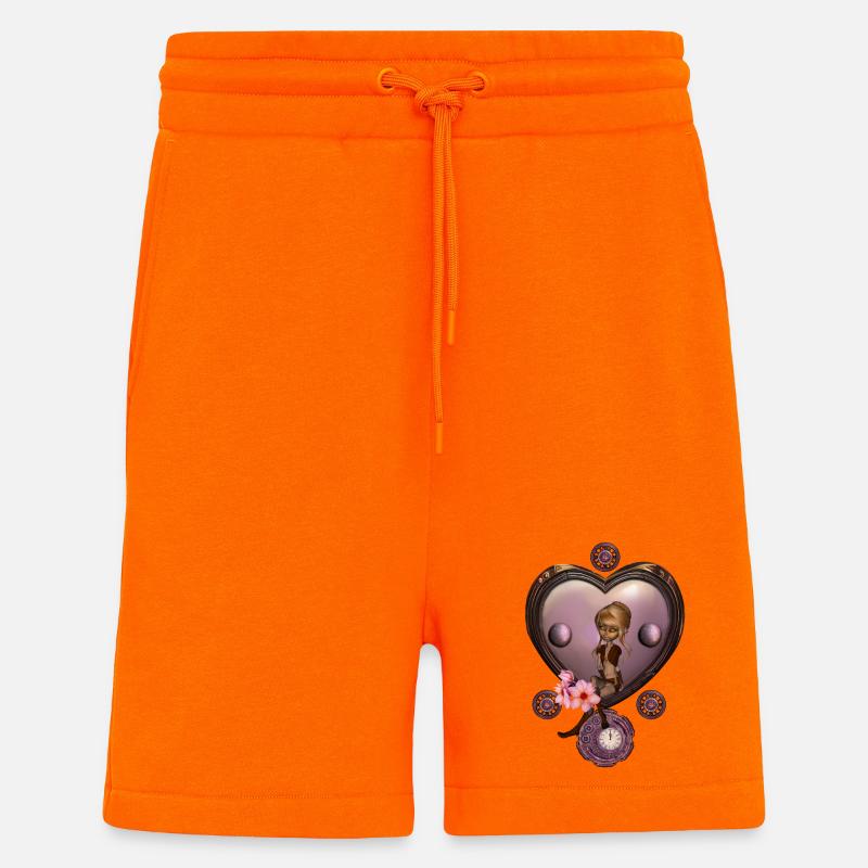 Wunderbares Steampunk-Herz mit Fee - Shorts - made by SPREAD - SUNSET ORANGE