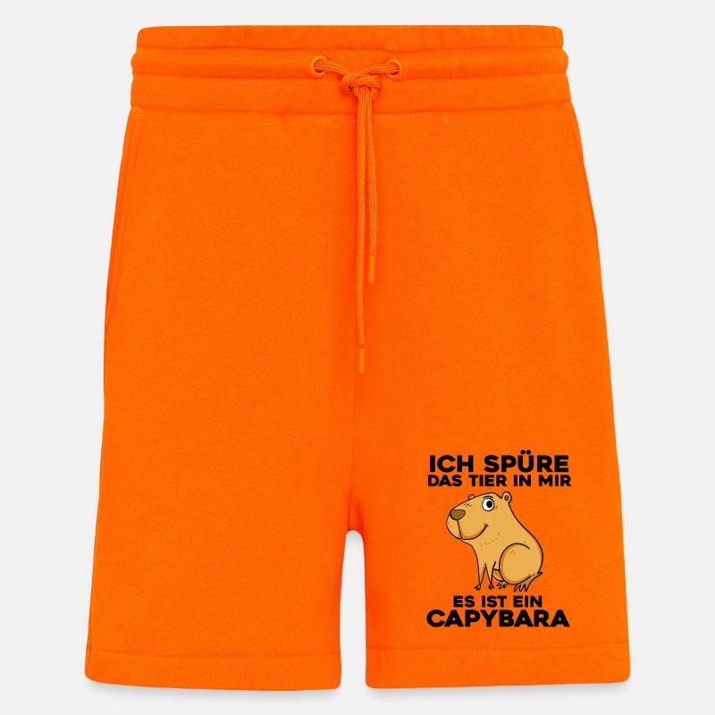Capybara Wasserschwein Spruch Geschenk - Shorts - made by SPREAD - SUNSET ORANGE