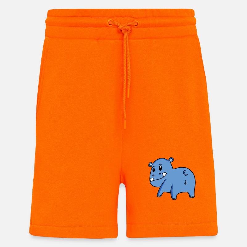 Nilpferd von hinten - Nilpferd Hintern - Nilpferd - Shorts - made by SPREAD - SUNSET ORANGE