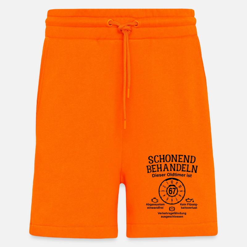 67. Geburtstag Schonend Behandeln Oldtimer Ist 67 - Shorts - made by SPREAD - SUNSET ORANGE