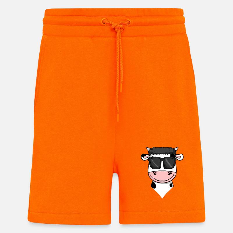 Kuh mit Sonnenbrille - Shorts - made by SPREAD - SUNSET ORANGE
