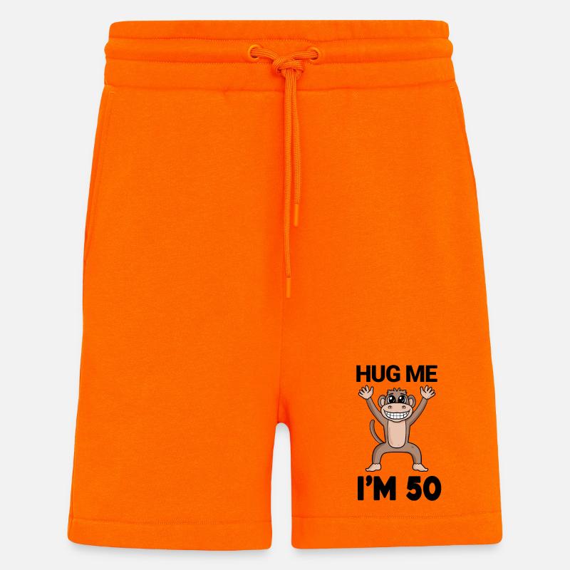 50 ans - 50 ans - câlin - Short bio décontracté fabriqué en UE - SUNSET ORANGE