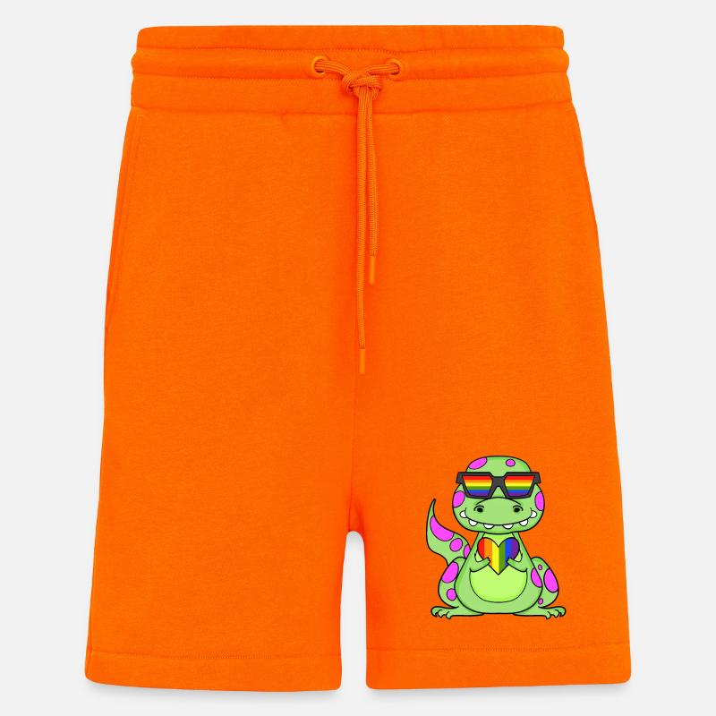 Dino Regenbogen Herz - Shorts - made by SPREAD - SUNSET ORANGE
