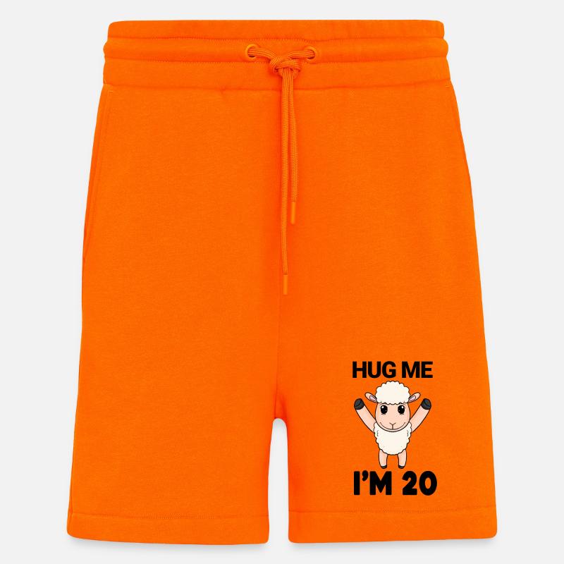 20 ans - 20 ans - câlin - Short bio décontracté fabriqué en UE - SUNSET ORANGE