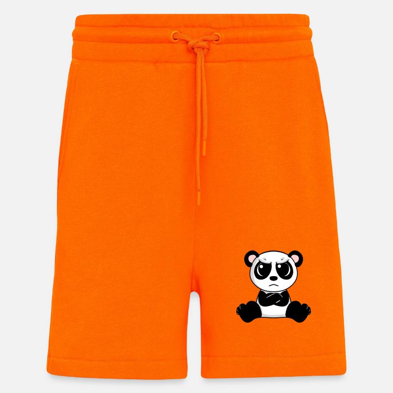 Panda en colère - Short bio décontracté fabriqué en UE - SUNSET ORANGE