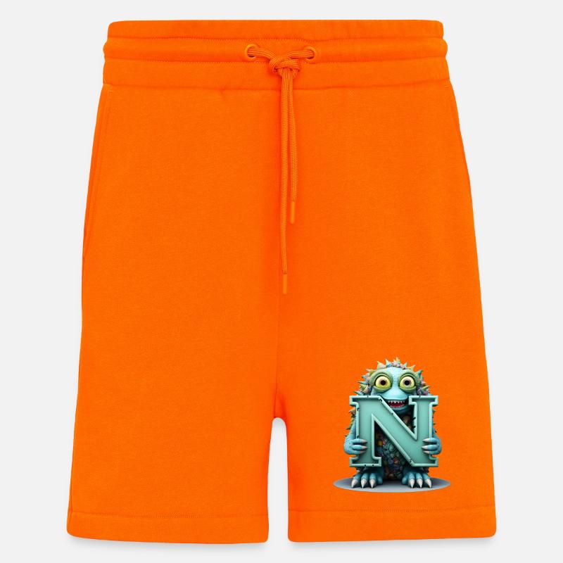 N Bunt mit Monster gewebt - Shorts - made by SPREAD - SUNSET ORANGE