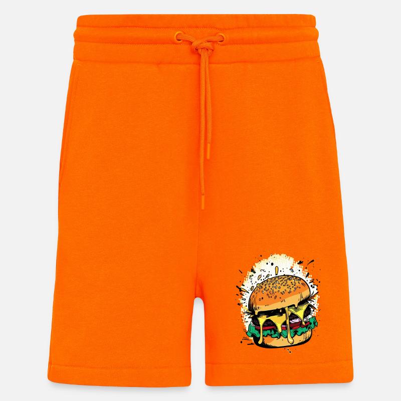 Cheeseburger Comic Burger - Shorts - made by SPREAD - SUNSET ORANGE