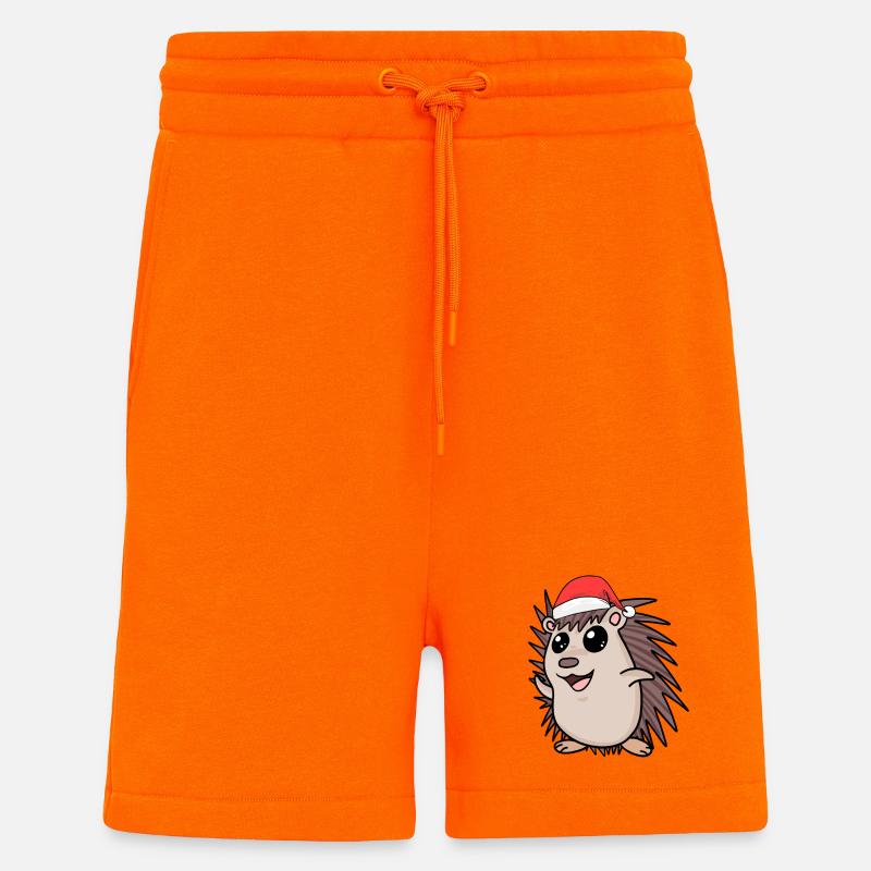 Hérisson Noël - Short bio décontracté fabriqué en UE - SUNSET ORANGE