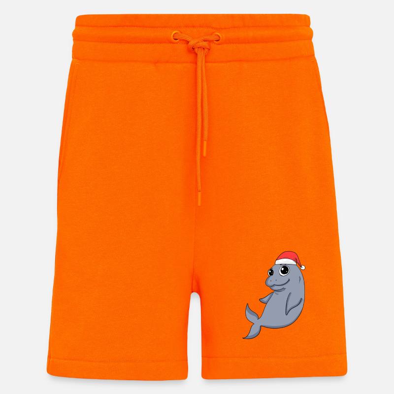 Dugong Noël - Short bio décontracté fabriqué en UE - SUNSET ORANGE