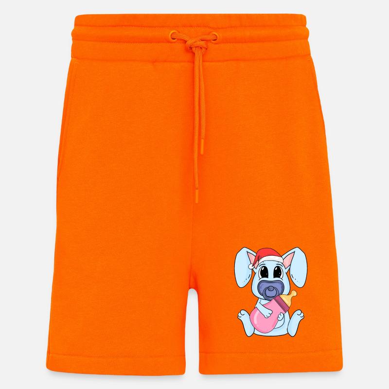 Noël Bébé Lapin - Short bio décontracté fabriqué en UE - SUNSET ORANGE