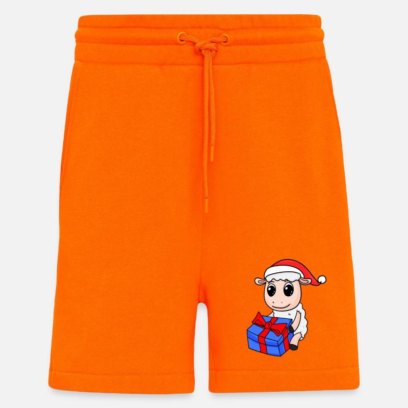 Noël de mouton - Short bio décontracté fabriqué en UE - SUNSET ORANGE