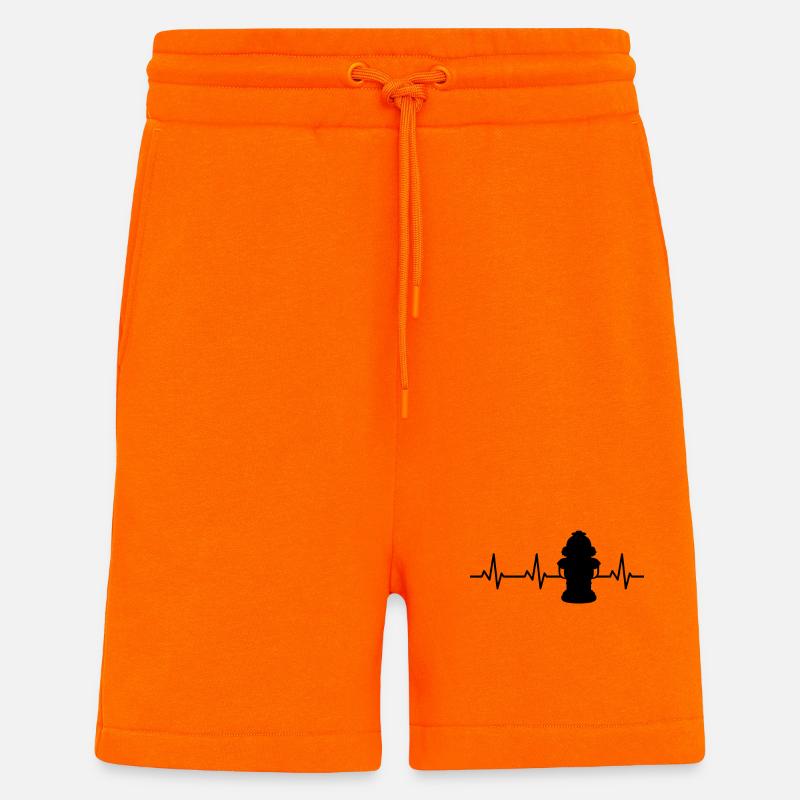 Fire hydrant pulse rate - Shorts - made by SPREAD - SUNSET ORANGE