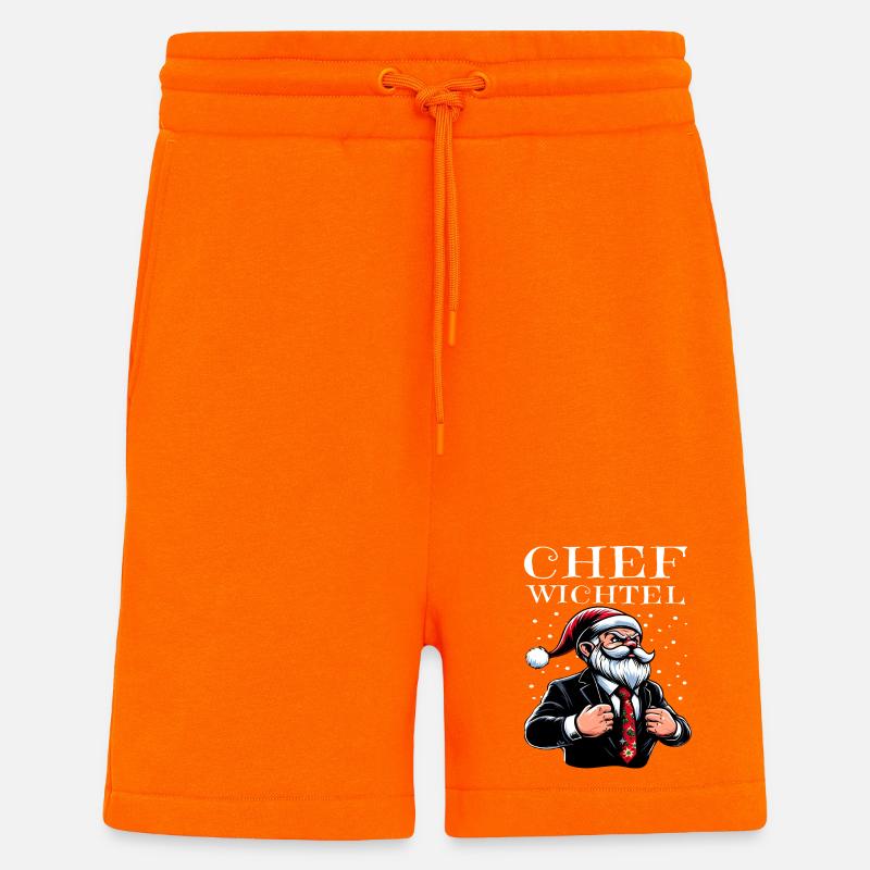 Gnome de Noël en chef - Short bio décontracté fabriqué en UE - SUNSET ORANGE