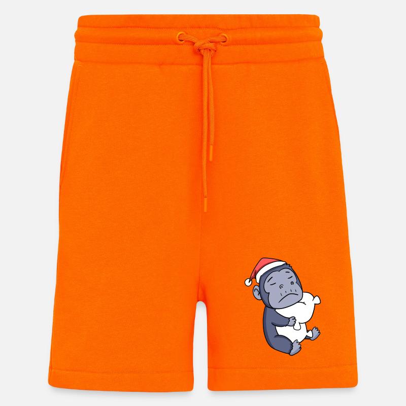 Affe Niedlich Müde Weihnachten - Shorts - made by SPREAD - SUNSET ORANGE