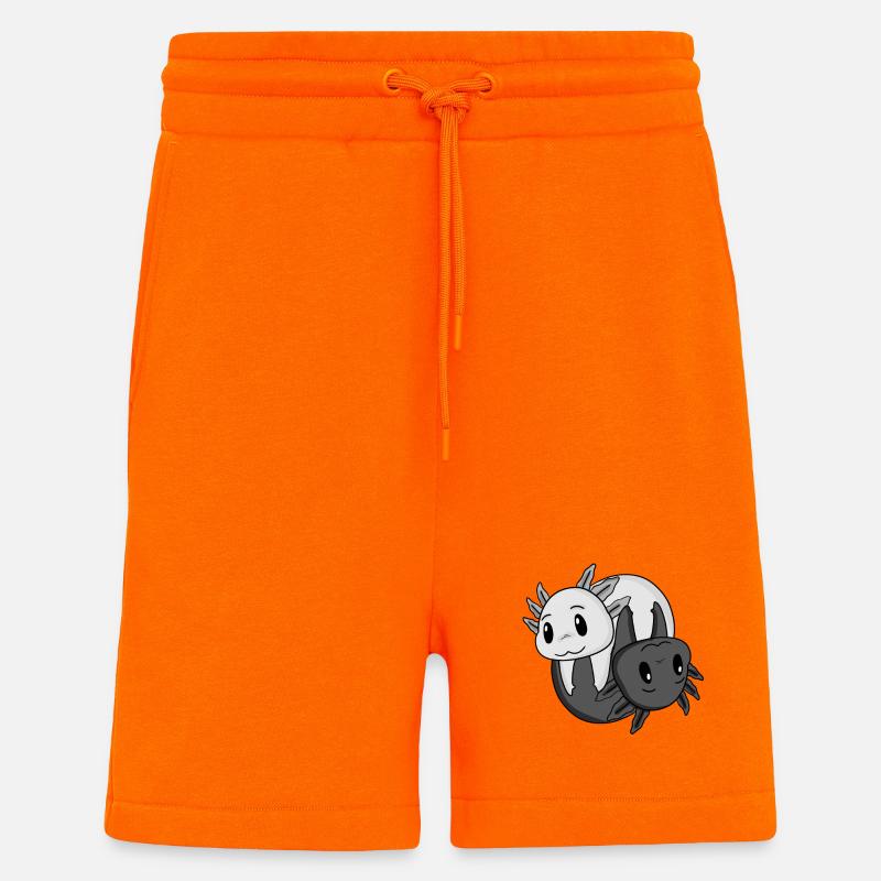 Yin Yang Zeichen Axolotl - Shorts - made by SPREAD - SUNSET ORANGE