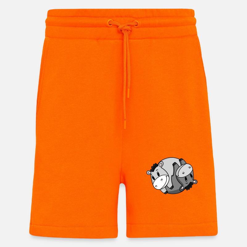 Âne Yin Yang - Short bio décontracté fabriqué en UE - SUNSET ORANGE