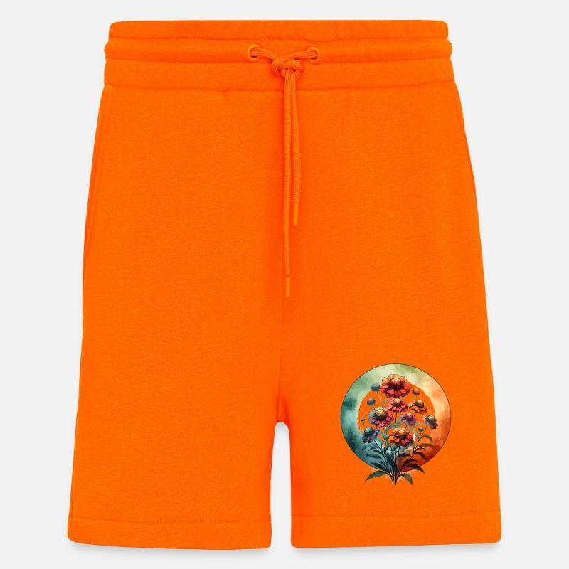 Helenium Drawn - Shorts - made by SPREAD - SUNSET ORANGE