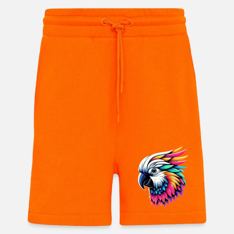 Kakadu-Papagei mit Kamm - Shorts - made by SPREAD - SUNSET ORANGE
