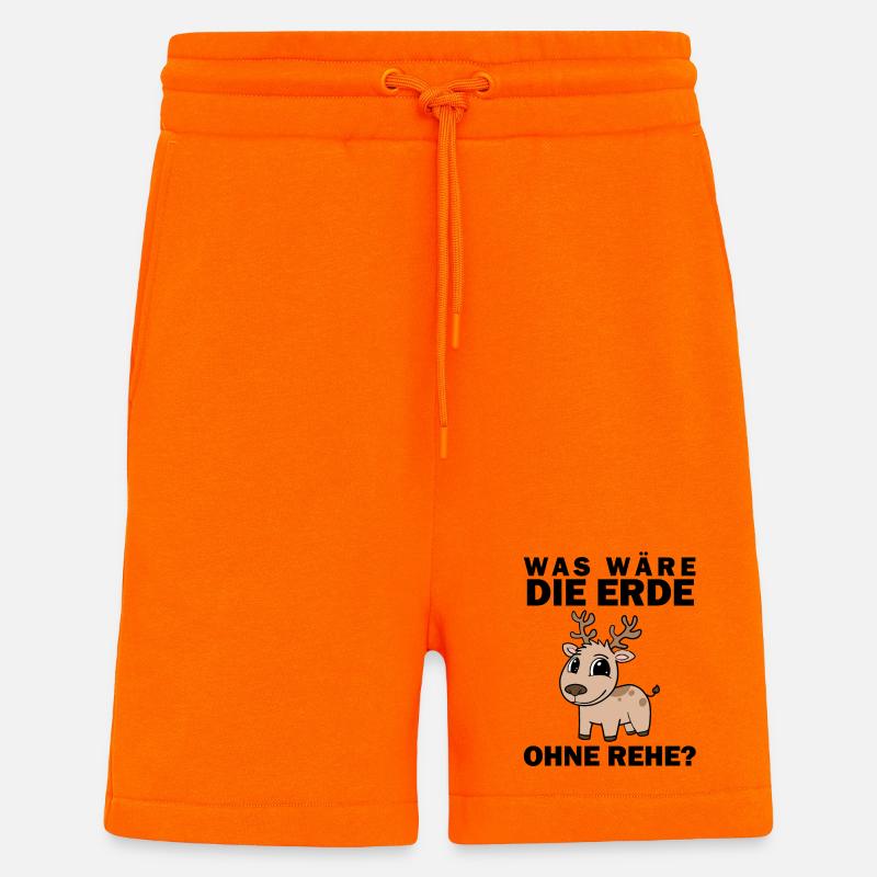 Dictons de dicton de cerf - Short bio décontracté fabriqué en UE - SUNSET ORANGE