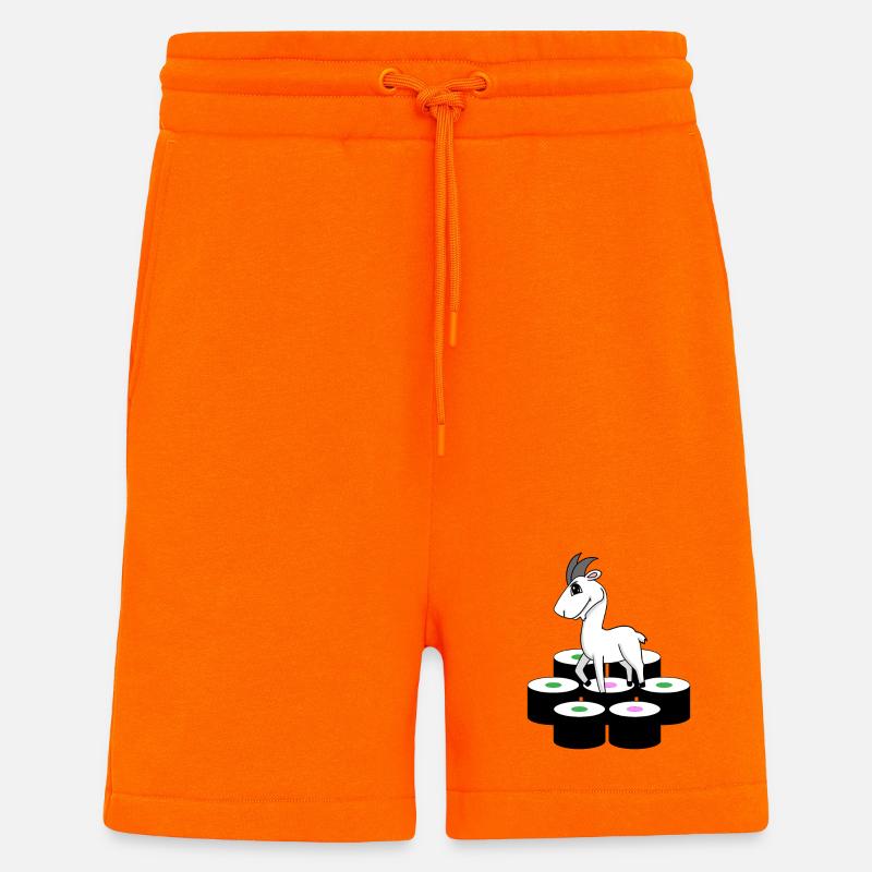 Sushi de chèvre - Short bio décontracté fabriqué en UE - SUNSET ORANGE