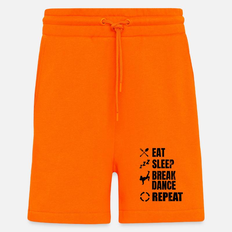 Breakdancer Schedule - Shorts - made by SPREAD - SUNSET ORANGE