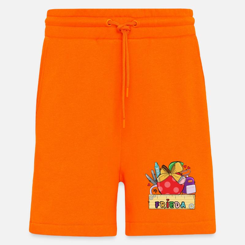 Personalisierte Schultasche mit Name Frieda - Shorts - made by SPREAD - SUNSET ORANGE