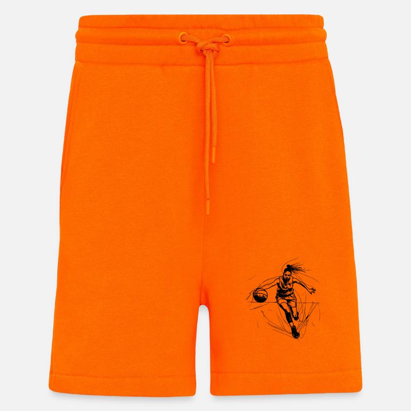 Basketteuse - Short bio décontracté fabriqué en UE - SUNSET ORANGE