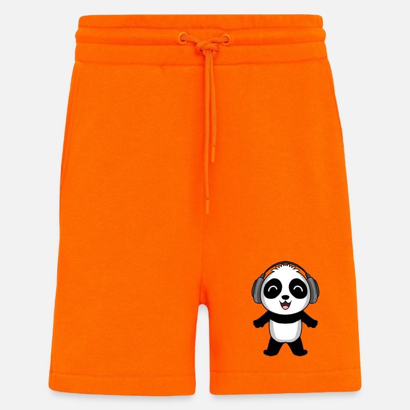 Panda Musik Kopfhörer - Shorts - made by SPREAD - SUNSET ORANGE