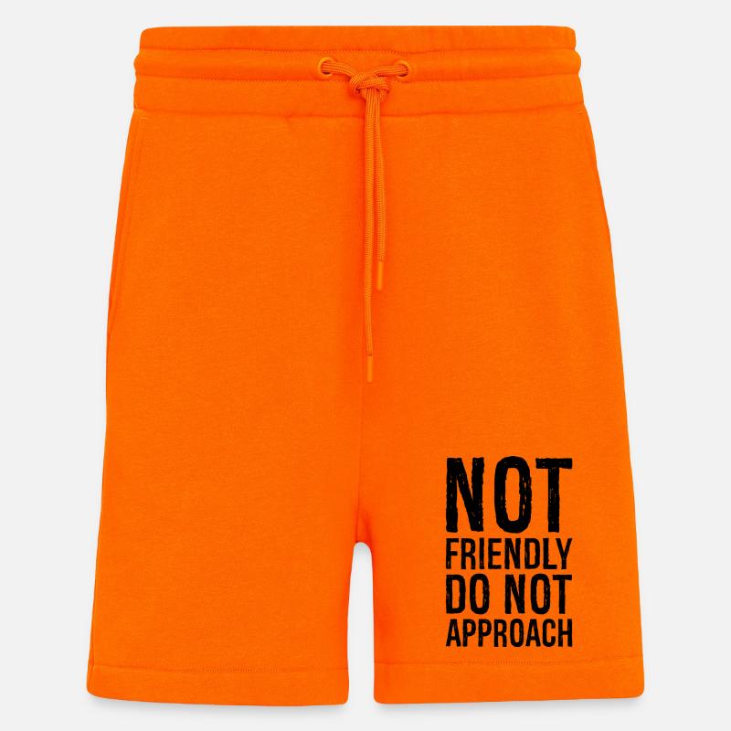 pas amical ne pas approcher - Short bio décontracté fabriqué en UE - SUNSET ORANGE
