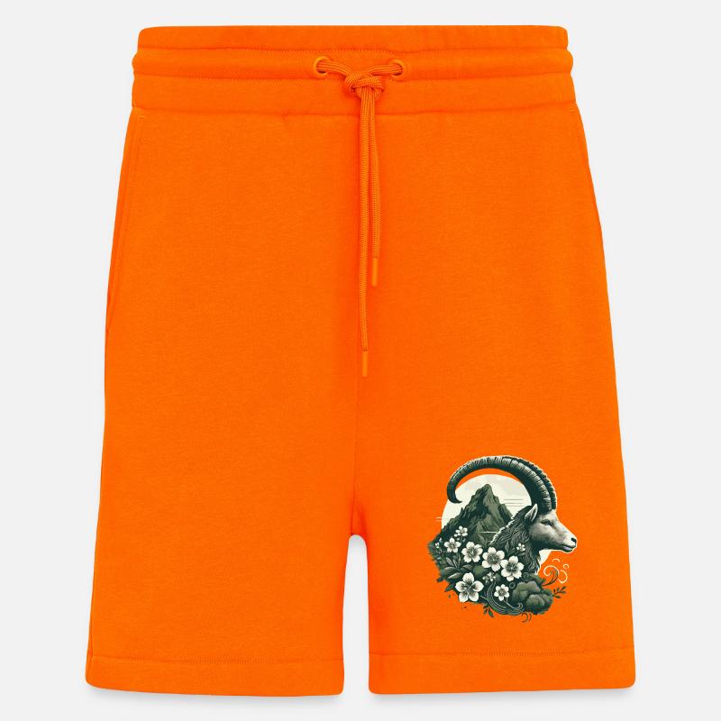Steinbock Sternzeichen - Bergziege Astrologie - Shorts - made by SPREAD - SUNSET ORANGE
