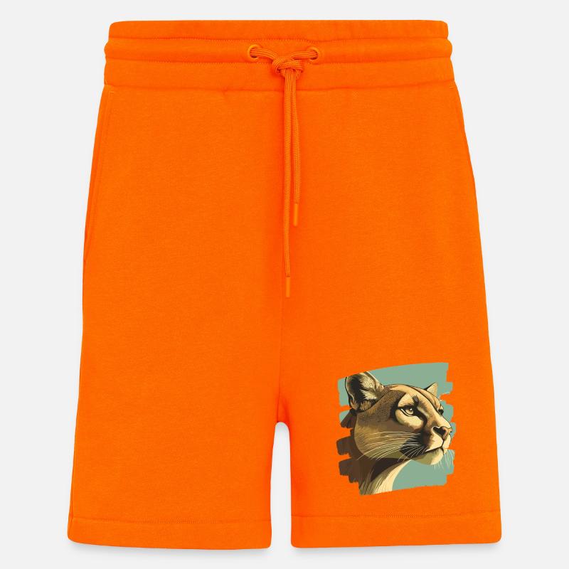 Lion from mountain Retro - Shorts - made by SPREAD - SUNSET ORANGE