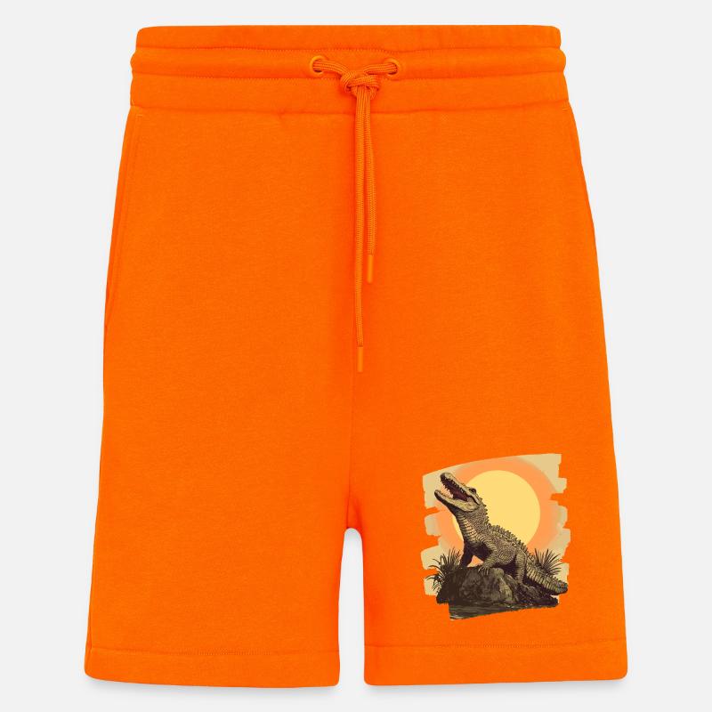 Crocodile Rétro - Short bio décontracté fabriqué en UE - SUNSET ORANGE